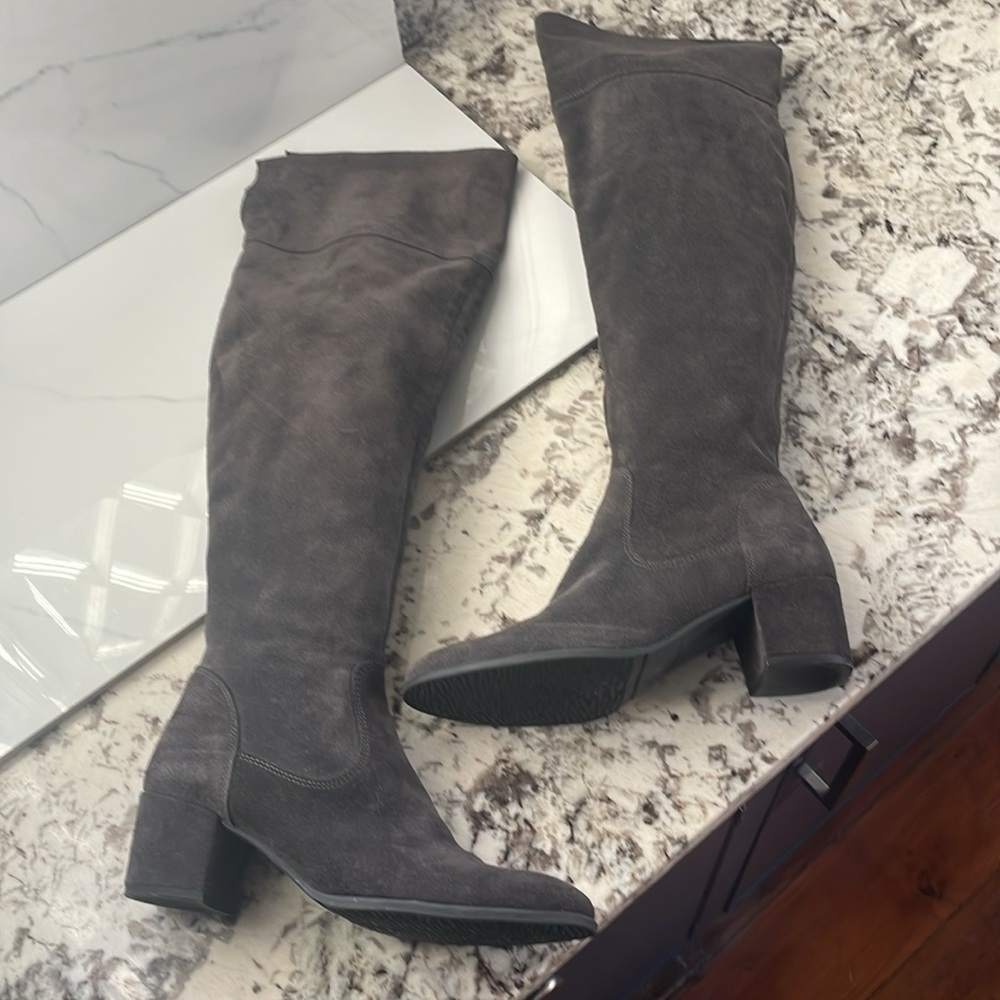 Tamaris Suede Leather OTK Boots, Size 7.5